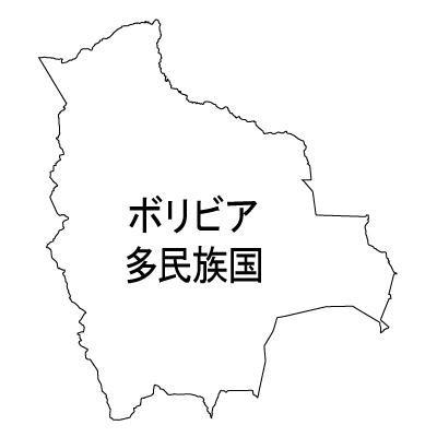 ボリビア多民族国無料フリーイラスト｜漢字(白)